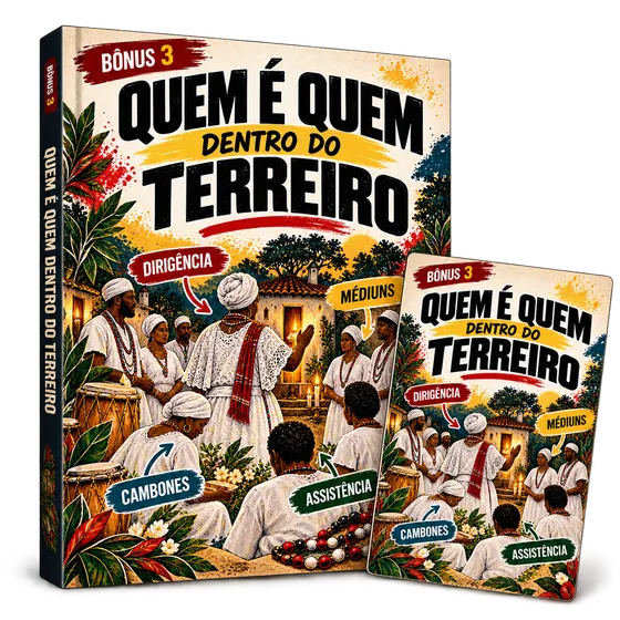 Capa do bônus Quem é Quem Dentro do Terreiro em livro e tablet