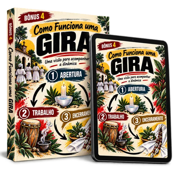 Capa do bônus Como Funciona uma Gira em livro e tablet
